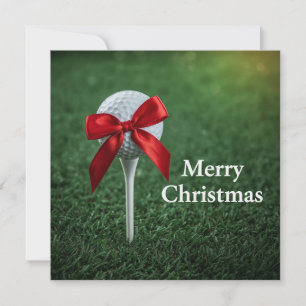 Golf Weihnachten mit Golfball und Tee mit Band