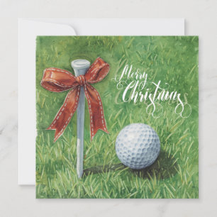 Golf Weihnachten mit Golfball und Tee mit Band