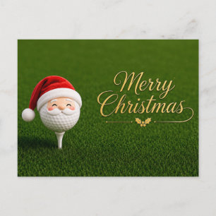 Golf-Weihnachten mit Golfball und Tee mit Band Feiertagspostkarte