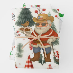 Golf Weihnachten mit Kugel und Eisen für Golfer Geschenkpapier Set