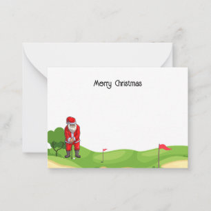 Golf-Weihnachten mit Santa Claus Golf spielen Mitteilungskarte