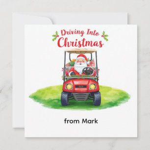 Golf Weihnachten mit Santa Golfer auf Golfplatz