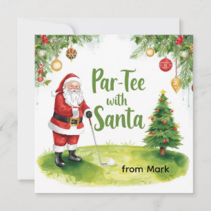 Golf Weihnachten mit Santa Golfer auf Golfplatz