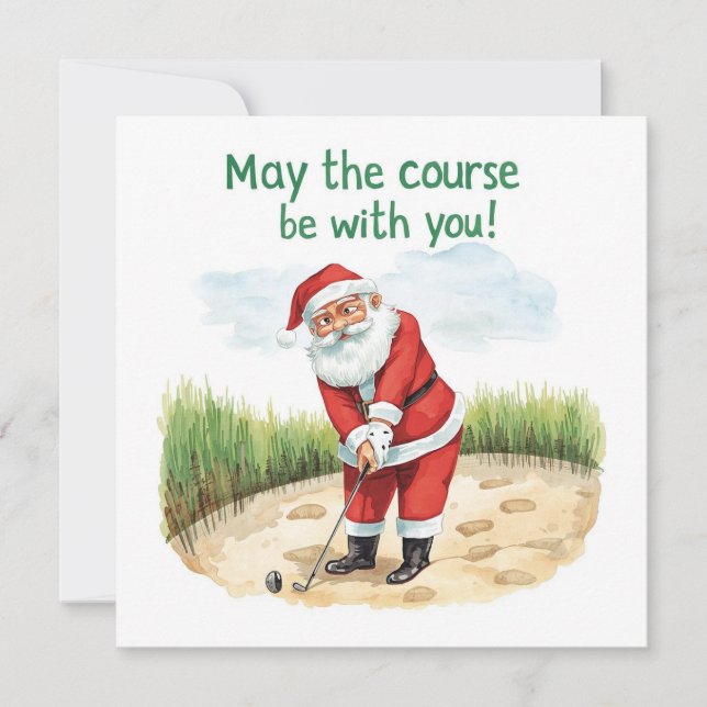 Golf Weihnachten mit Santa Golfer auf Golfplatz (Vorderseite)