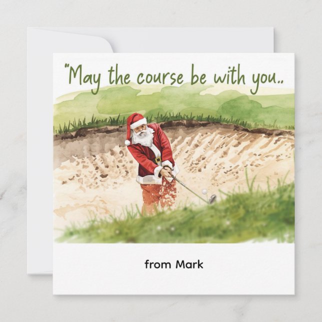 Golf Weihnachten mit Santa Golfer auf Golfplatz (Vorderseite)