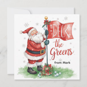 Golf Weihnachten mit Santa Golfer auf Golfplatz