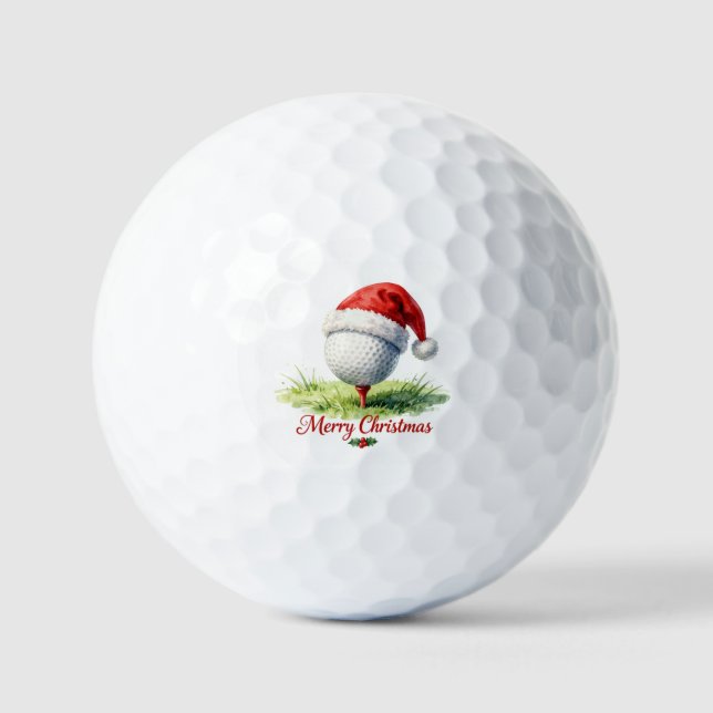 Golf Weihnachten mit Santa Hut Golfball (Vorderseite)