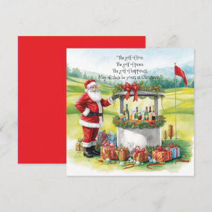 Golf-Weihnachten mit Santa-Party auf dem Platz Feiertagskarte