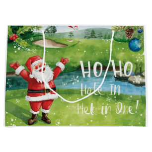 Golf Weihnachten mit Weihnachtsmann mit lustigem T Große Geschenktüte