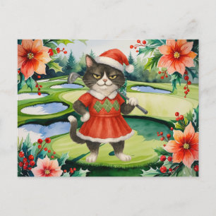 Golf Weihnachten Thema für Cat Frau Golfer