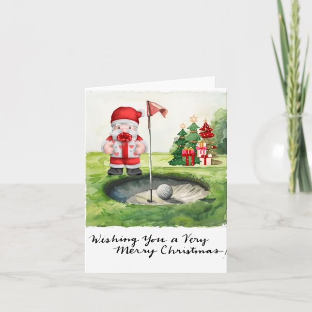 Golf Weihnachten Thema für Golfer auf Kurs (Vorderseite)