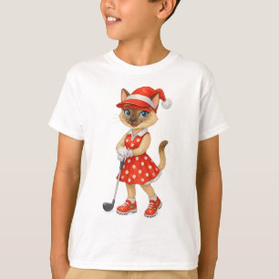 Golf-Weihnachten-Thema für Katzenliebhaber-Party T-Shirt