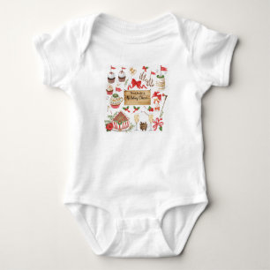 Golf Weihnachten Thema in der Bäckerei süße Torte Baby Strampler