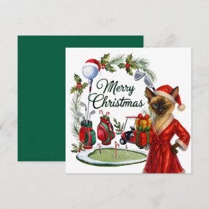 Golf Weihnachten Thema mit Siam Cat Golfer