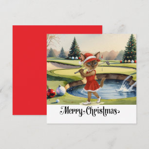Golf Weihnachten Thema mit Siam Cat Golfer