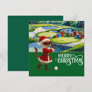 Golf Weihnachten Thema mit Siam Cat Golfer