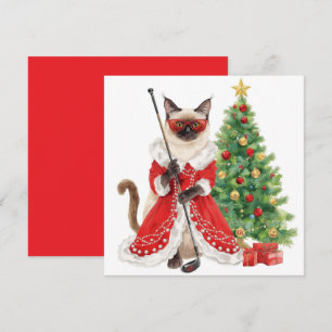 Golf Weihnachten Thema mit Siam Cat Golfer
