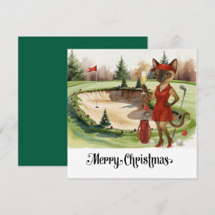 Golf Weihnachten Thema mit Siam Cat Golfer