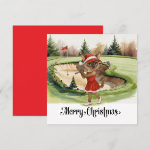 Golf Weihnachten Thema mit Siam Cat Golfer