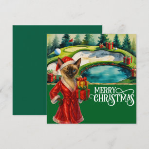 Golf Weihnachten Thema mit Siam Cat Golfer