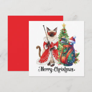 Golf Weihnachten Thema mit Siam Cat Golfer