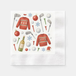 Golf Weihnachten Thema Winter für Golfer Serviette