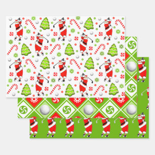 Golf-Weihnachts-Geschenkverpackungspapier Geschenkpapier Set
