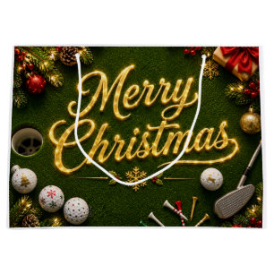 Golf-Weihnachts-Putting-Green-Grußkarte Große Geschenktüte