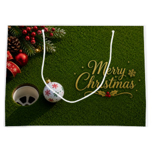 Golf-Weihnachts-Putting-Green-Grußkarte Große Geschenktüte