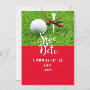 Golf Weihnachtsball mit Weihnachtsbändern und T Einladung