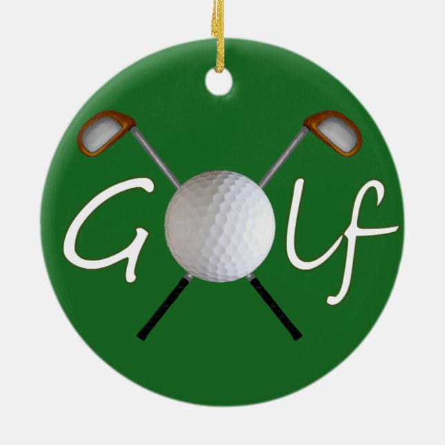 Golf-Weihnachtsbaum-Verzierung Keramikornament (Hinten)