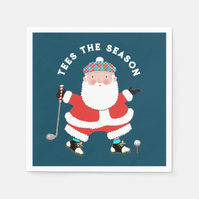 Golf Weihnachtsbuch Napkins Serviette (Vorderseite)