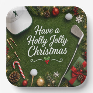 Golf-Weihnachtsfeier für Golfer Pappteller
