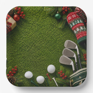 Golf-Weihnachtsfeier für Golfer Pappteller
