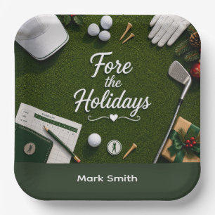 Golf-Weihnachtsfeier für Golfer Pappteller