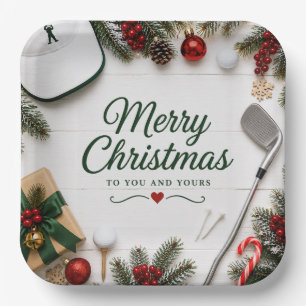 Golf-Weihnachtsfeier für Golfer Pappteller