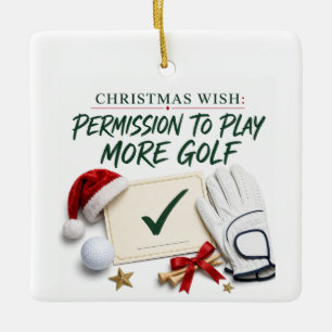 Golf-Weihnachtsfeier mit Golfball für Golfer   Keramikornament
