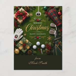 Golf-Weihnachtsfeier Postkarte