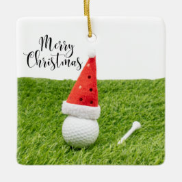 Golf Weihnachtsfeiertag mit Golfball für Golfer Keramikornament