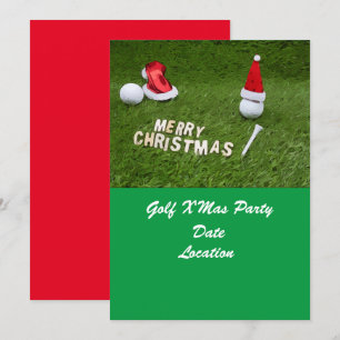 Golf Weihnachtsfest Party mit Golfball und Weihnac Einladung