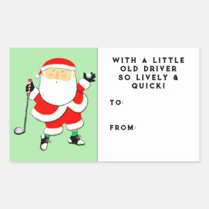 Golf-Weihnachtsgeschenk-Anhänger Rechteckiger Aufkleber
