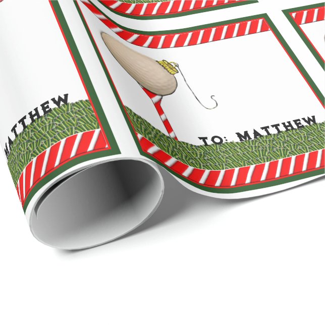 Golf Weihnachtsgeschenk Geschenkpapier (Rolleneckpunkt)