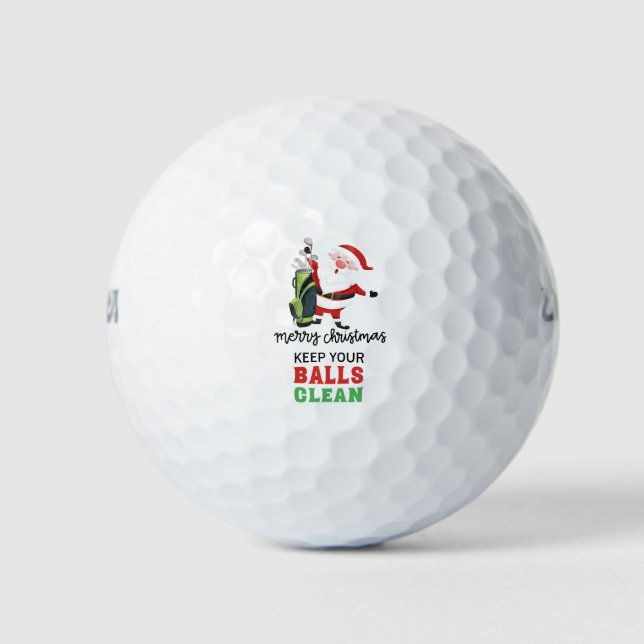 Golf Weihnachtsgeschenk mit Santa Golfer Squad Golfball (Vorderseite)