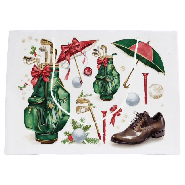 Golf-Weihnachtsgeschenke für Golfer Große Geschenktüte (Vorderseite)