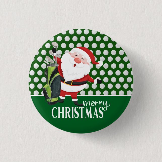 Golf Weihnachtsgeschenke Golf thematisch Button (Vorderseite)