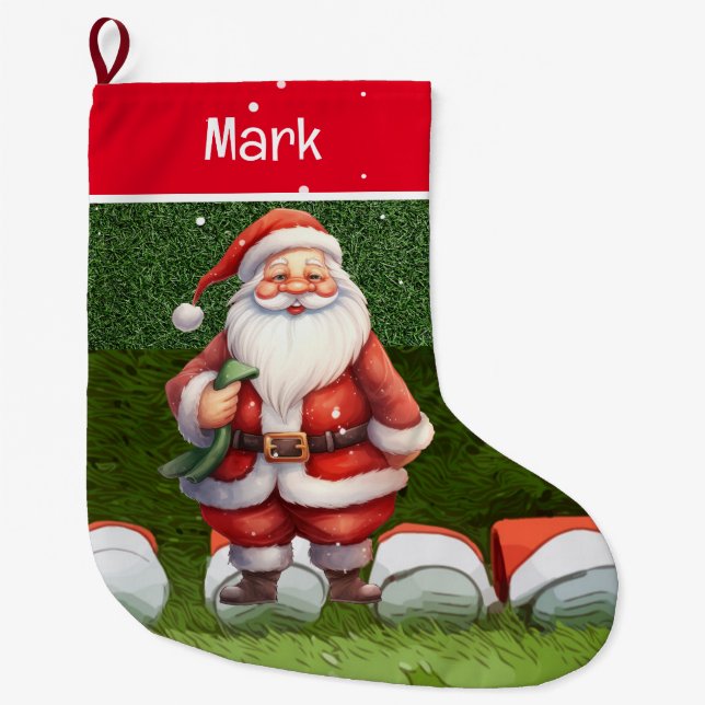 Golf Weihnachtsgeschenke mit dem Weihnachtsmann Großer Weihnachtsstrumpf (Vorderseite)