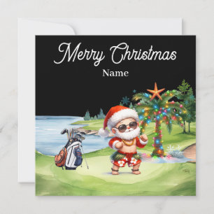 Golf Weihnachtskarte mit dem Weihnachtsmann aus Ha