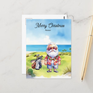 Golf Weihnachtskarte mit dem Weihnachtsmann aus Ha Postkarte