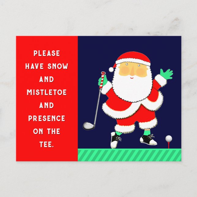 Golf-Weihnachtskarte Postkarte (Vorderseite)