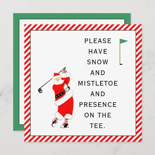 Golf Weihnachtskarten Einladung (Vorne/Hinten)